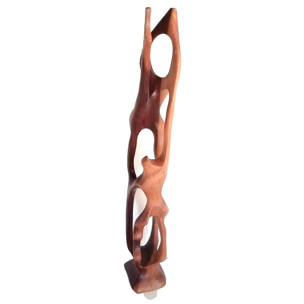 Abstract Two-tone Hand Carved Wood Art Sculpture